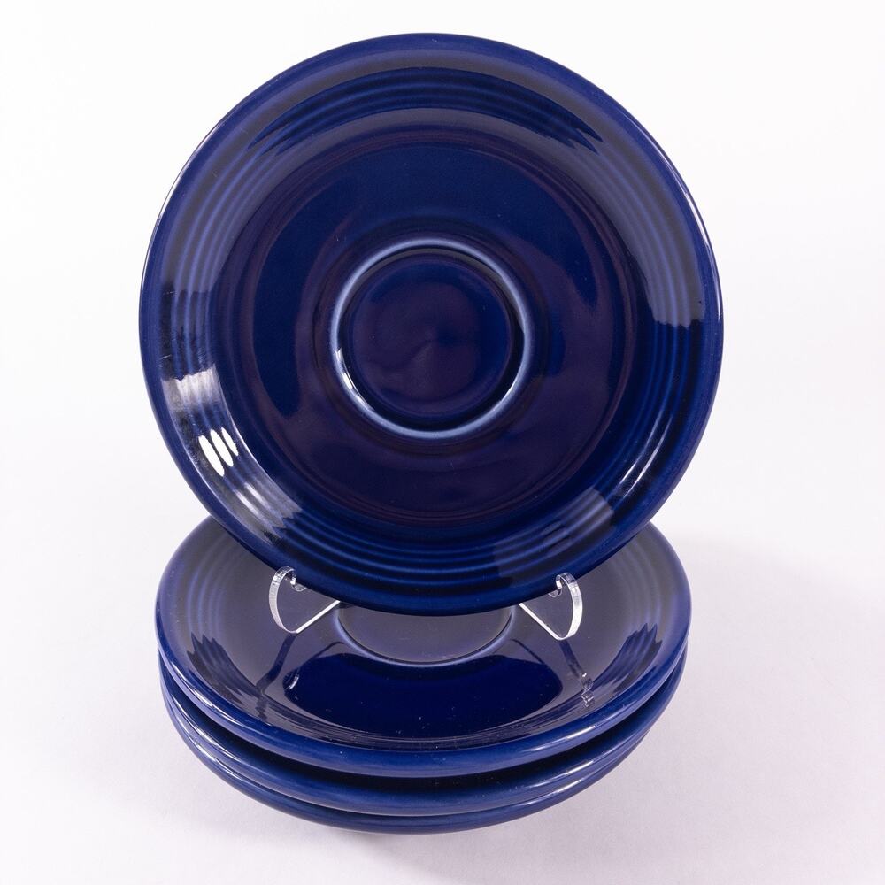 Set of 4 Fiestaware Saucer Pans Only Cobalt Blue Homer Laughlin 6" Retired
